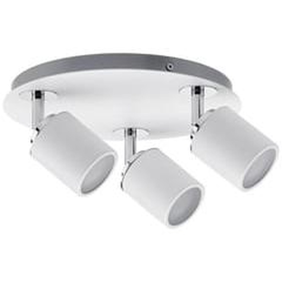 Plafonnier Tube 3 spots blanc & chromé max 3 x 10W