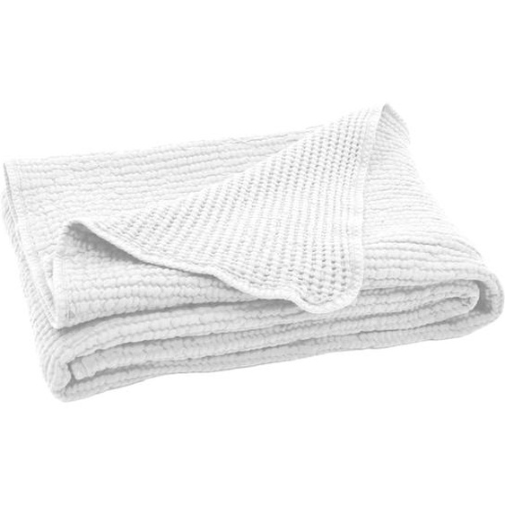 Plaid 125x180 cm JAIPUR coton blanc