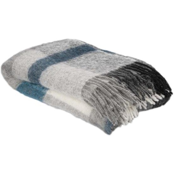 Plaid 130x180 cm ISEO en alpaga bleu paon
