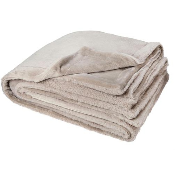 Plaid 150x200 cm en polyester MELLOW beige galet