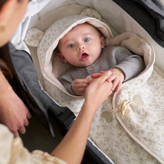 Plaid bébé à capuche en molleton, doublé peluche hygge