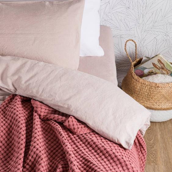 Plaid En Coton Bio Paros Bois De Rose