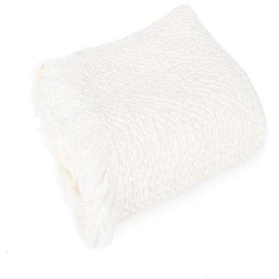 Plaid en coton nid dabeille blanc titane 130x200cm Tea