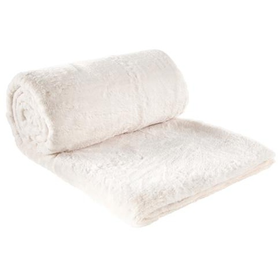 Plaid en fausse fourrure coquillage XL 150x200cm Gaspard