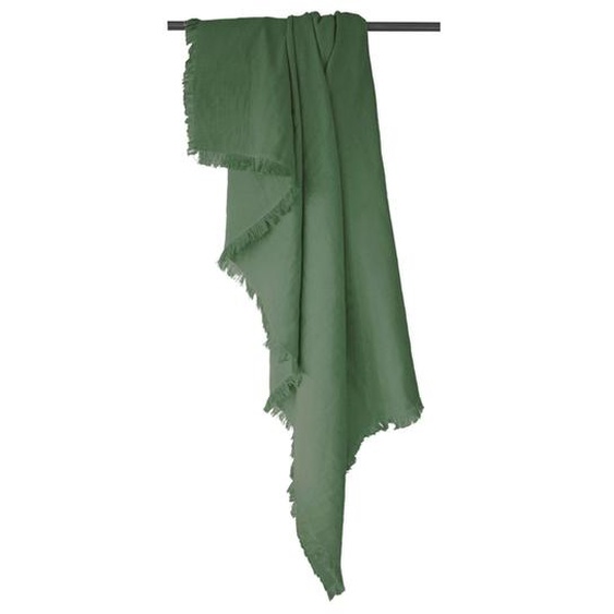 Plaid en gaze de coton vert loden 130x150cm Colombe