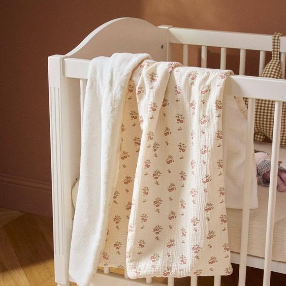 Plaid Gaze De Coton Et Micro-polaire Imprimé Bianca