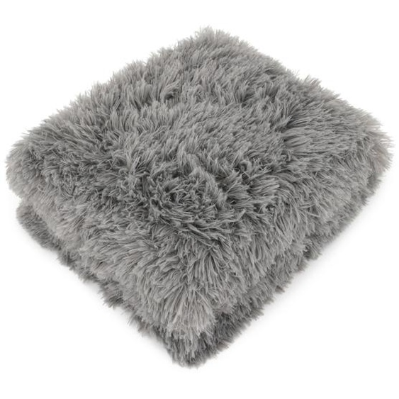 Plaid imitation fourrure 120x150 cm LICIA Gris