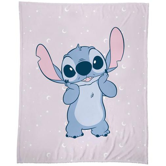 Plaid Imprimé 100% Polyester, Disney Home Stitch Happy Mauve