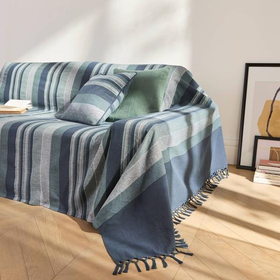 Plaid jeté multicolore coton tissage artisanal -