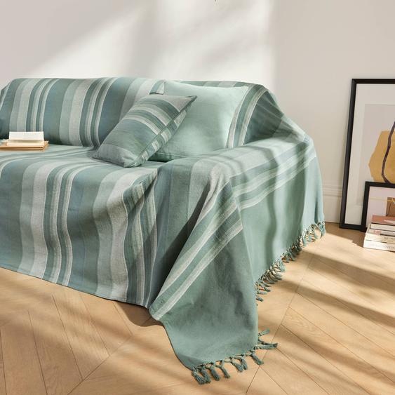 Plaid jeté multicolore coton tissage artisanal -