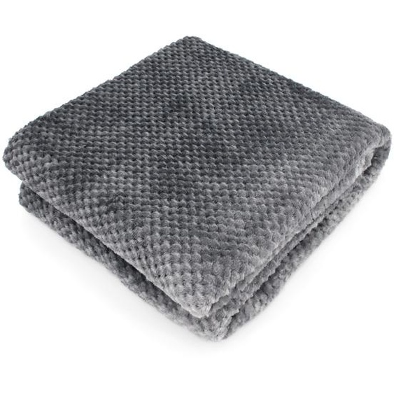 Plaid nid dabeille 150x200 cm TIE AND DYE Gris