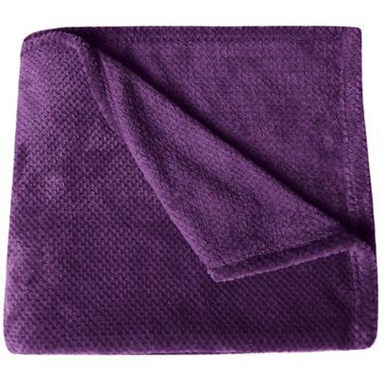 Plaid polaire flanelle polyester jacquard raisin 120x150cm Stella