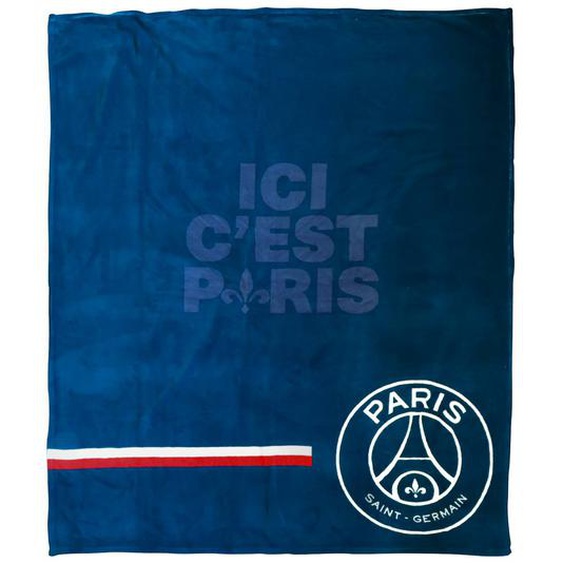 Plaid Polaire Imprimé Toucher Extra Doux, Psg Premium Bleu