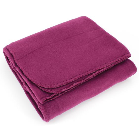 Plaid polaire Uno violet Prune 130x170 cm