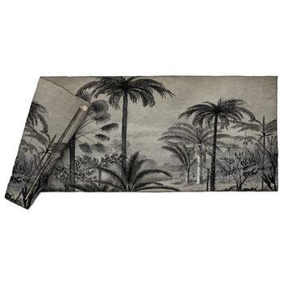 Plaid Tresors tissu gris noir beige / Velours - 85 x 200 cm - Beaumont