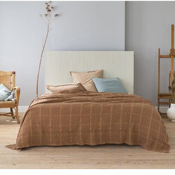 Plaid uni en jacquard de coton, YOGI