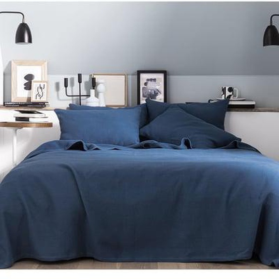 Plaid uni texturé en jacquard de coton, POÈME