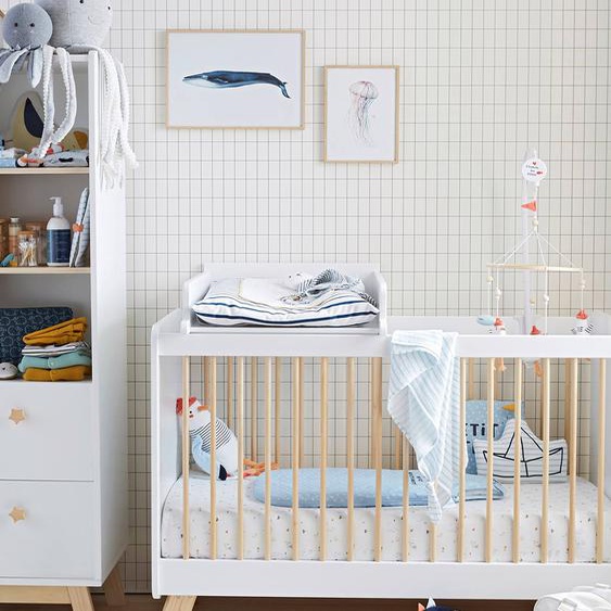 Plan à langer universel 52 cm pour lits bébé April blanc