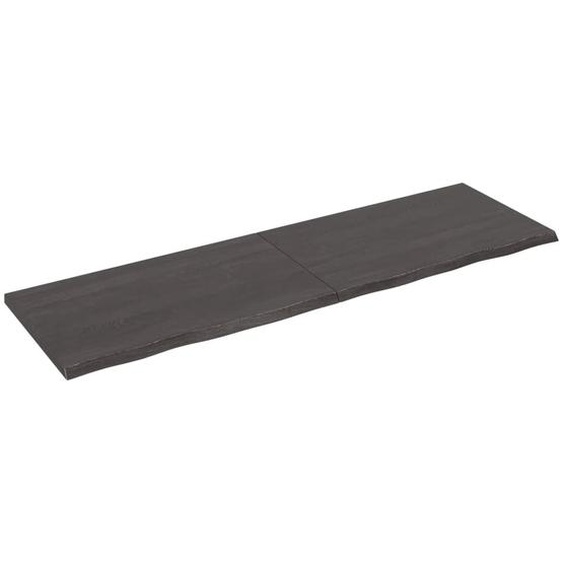 Comptoir de salle de bain marron foncé bois massif traité