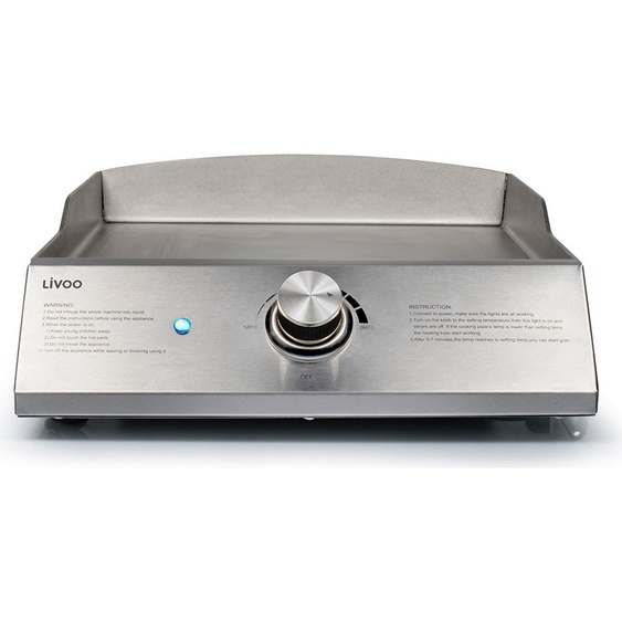 Plancha électrique en acier inoxydable - Livoo DOC292