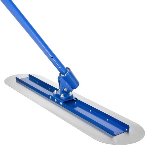Planche à béton Bull Float - Lisseuse en acier inoxydable - Lame de 120×30 cm - 3×1,8 m de manches enfichables, portée 5,2 m - Réglage automatique de langle de rotation - Alliage daluminium + acier inoxydable - Bleu
