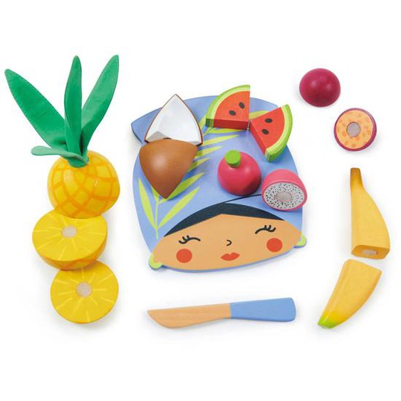 Planche À Découper Fruits Tropicaux Bleu