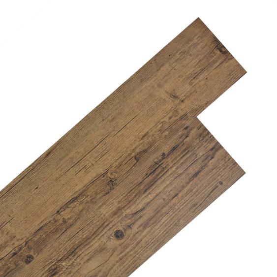 Planche de plancher PVC autoadhésif 5,02 m² 2 mm Marron noyer