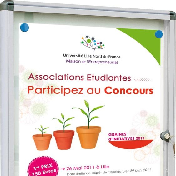 Planorga Vitrine daffichage extérieur 1 feuille A4 - Porte battante - Fond magnétique