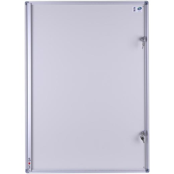 Planorga Vitrine daffichage extérieur Eco Verticale avec serrure à clé 4 feuilles A4 - Porte battante - Fond magnétique