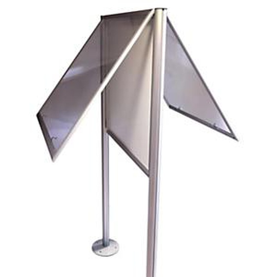 Planorga Vitrine déxterieur double Reverso 12 feuilles - Cadre aluminium - Pieds vissés