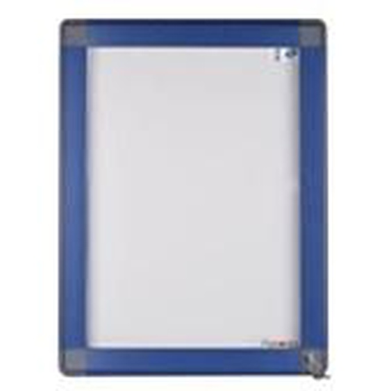 Planorga Vitrine dextérieur NF haute sécurité porte battante 9 feuilles - Cadre bleu