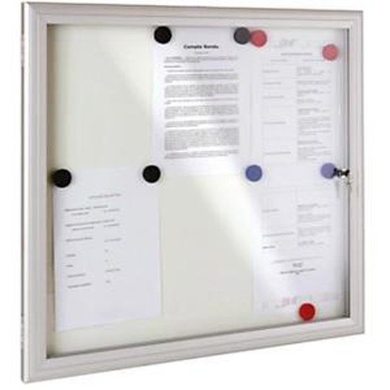Planorga Vitrine déxterieur Reverso 6 feuilles - Cadre aluminium - Porte battante