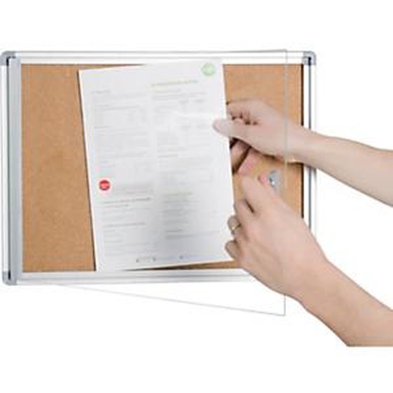 Planorga Vitrine dintérieur NF Homa 4 feuilles A4 - Cadre alu - Fond Liège