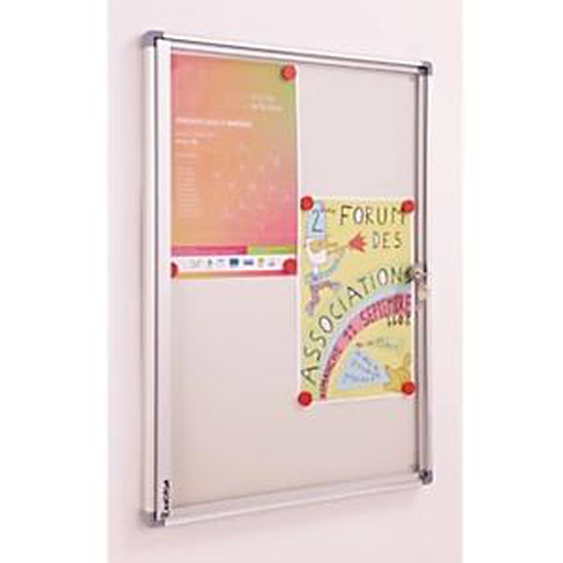 Planorga Vitrine dintérieur NF Homa 6 feuilles A4 - Cadre alu - Fond métal