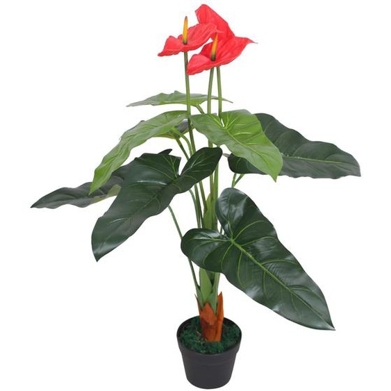 Plante artificielle avec pot Anthurium 90 cm Rouge et Jaune