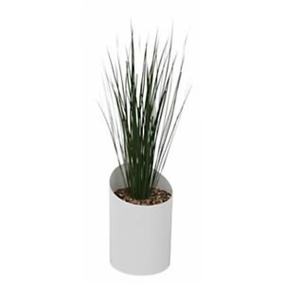 Plante artificielle Bac Design herbes hautes H. 160 cm - Pot rond blanc
