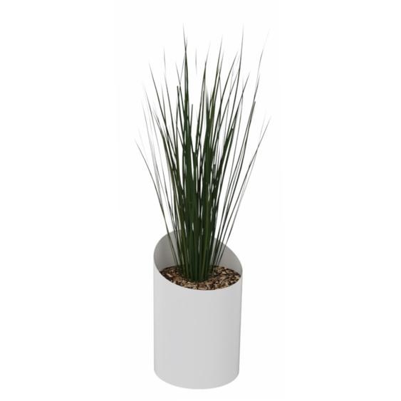 Plante artificielle Bac Design herbes hautes H. 160 cm - Pot rond blanc