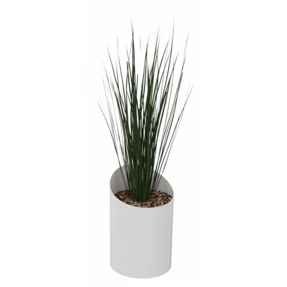 Plante artificielle Bac Design herbes hautes H. 160 cm - Pot rond blanc