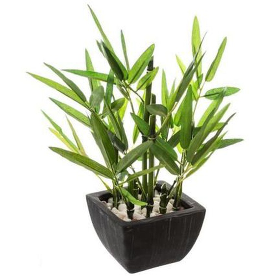 Plante artificielle Bambou dans un pot en céramique H 26 cm - Atmosphera