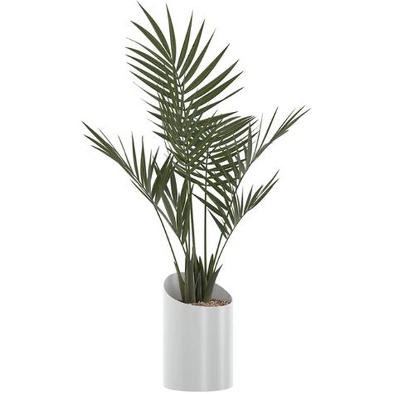 Plante artificielle - Composition palmier - Pot rond blanc