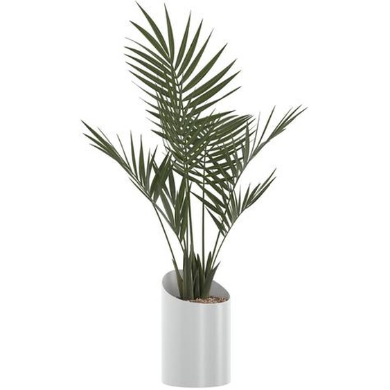 Plante artificielle - Composition palmier - Pot rond blanc