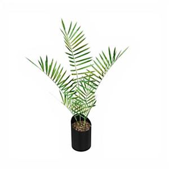 Plante artificielle composition palmier - Pot rond noir
