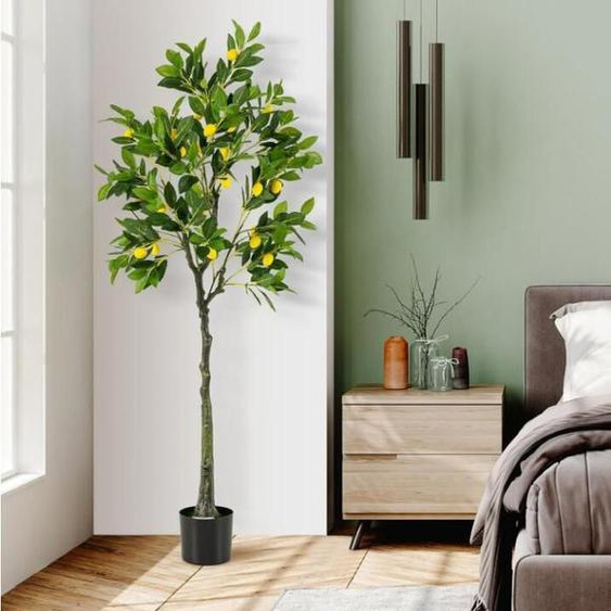 Plante Artificielle Extérieur Intérieur - RELAX4LIFE - Citrons Simulés - Pots de fleurs rempl - Citronnier Artificiel 160CM