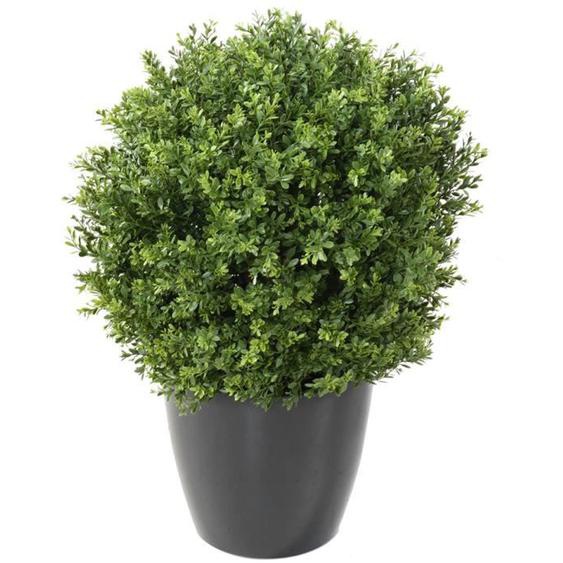 Plante artificielle haute gamme Spécial extérieur - Buis boule UV artificiel, coloris vert - Dim : H.50 x D.35 cm