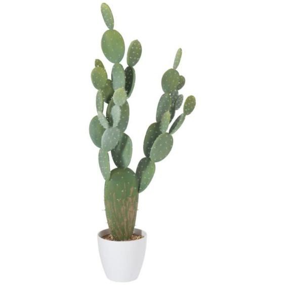 Plante Artificielle - PARIS PRIX - Cactus - 135 cm - Vert & Blanc - Design Tendance