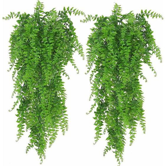 Plante verte artificielle　2 Pièces Plante Artificielle Retombante Fausse Feuilles de Lierre Murale pour Intérieur Extérieur, Deco