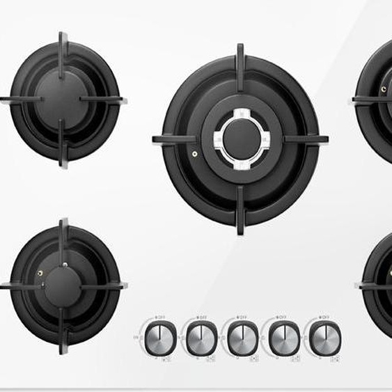 Plaque à gaz Iseasy Mgbg-775 5 brûleurs (blanche)