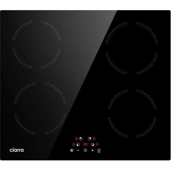 Ciarra - Plaque à Induction 4 Feux 6000W Table de cuisson 59cm Minuterie CD4BIH-A