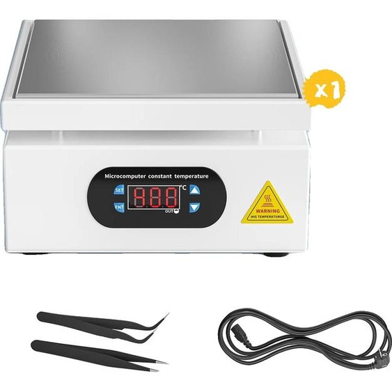 Plaque chauffante, température réglable, écran LCD numérique, BLANC