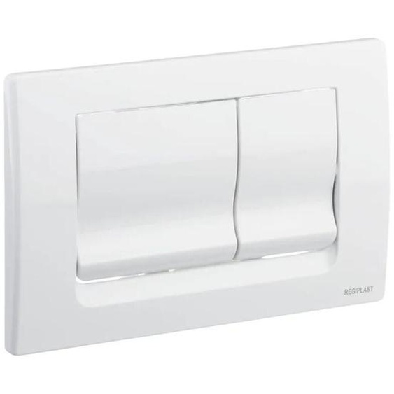 Plaque commande murale RIA double touche réservoir encastré CESAME, blanche